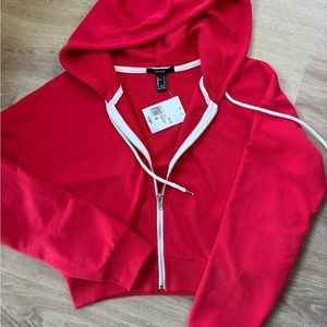 F21 cropped zip up hoodie